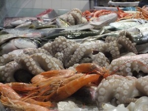 Just some of the seemingly infinite offerings at our local fish market.